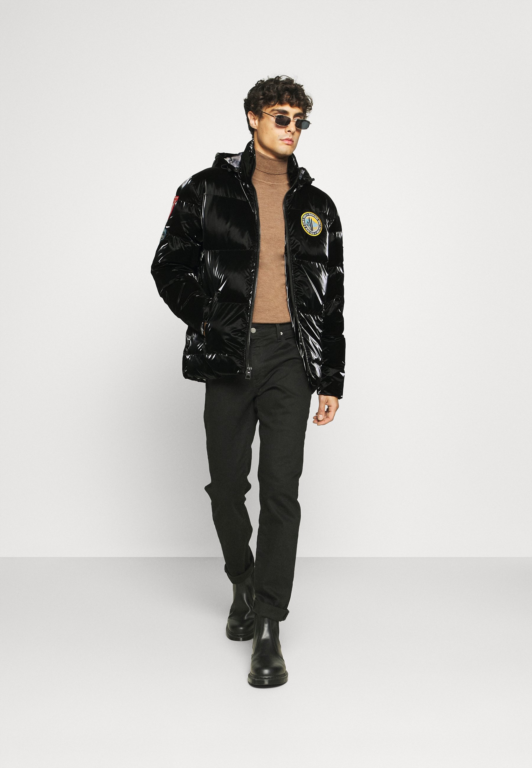 guess black puffer jacket
