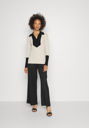 ANETA - Jumper - black/beige