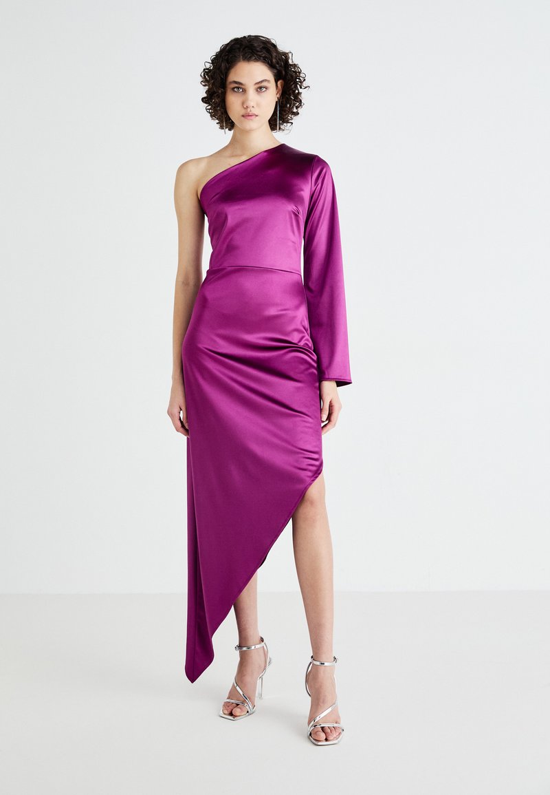 WAL G. OLESSIA ONE SLEEVE DRESS - Džersio suknelė - plum