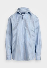 OVERSIZE FIT STRIPED COTTON SHIRT - Pogājama blūze - medium blue/white