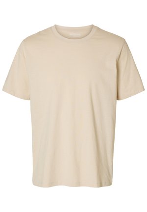 Selected, SLHASPEN SLUB TEE - T-Shirt basic - oatmeal