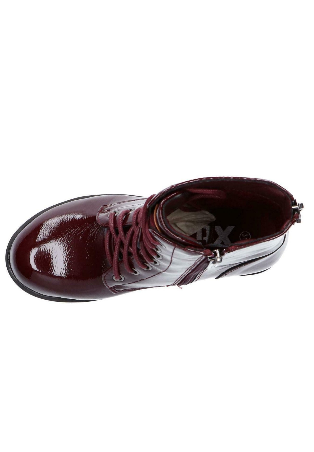 XTI Botines con cordones - charol burdeos/burdeos - Zalando.es