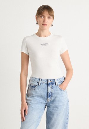 SLIM ESSENTIAL LOGO TEE - Paprasti marškinėliai - ecru