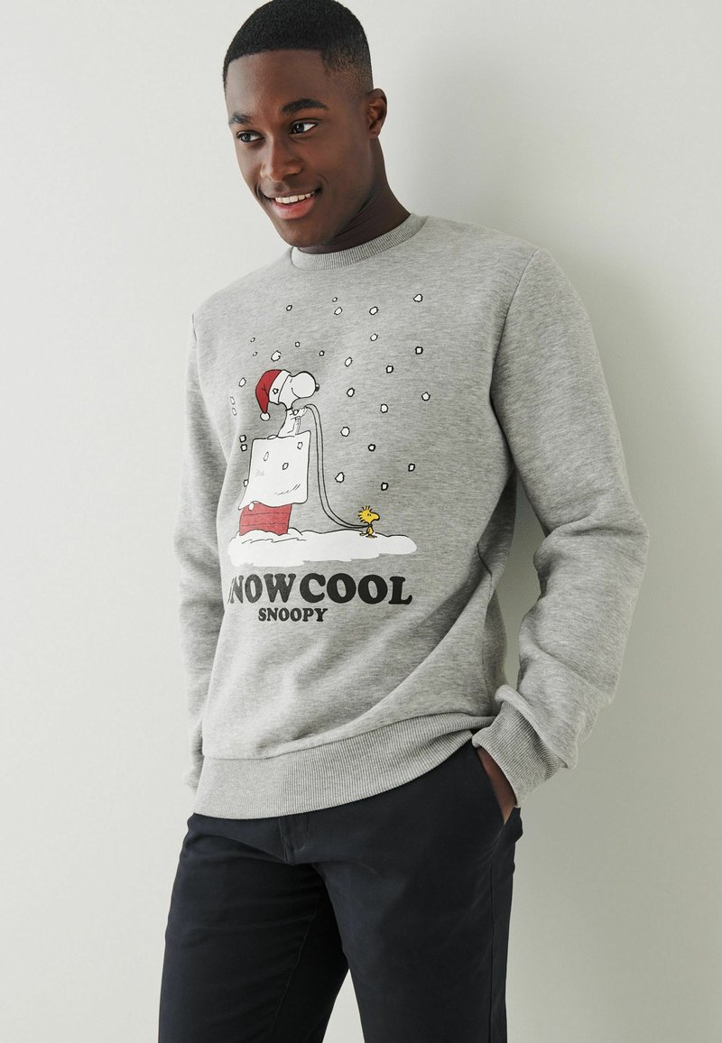 Next CHRISTMAS SNOOPY PEANUTS SWEATSHIRT JUMPER Sweater grey/grijs