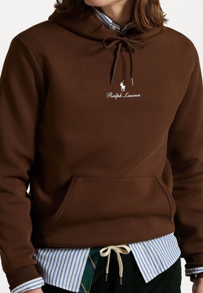 Polo Ralph Lauren LOGO DOUBLE-KNIT HOODIE - Sportinis megztinis - branch brown