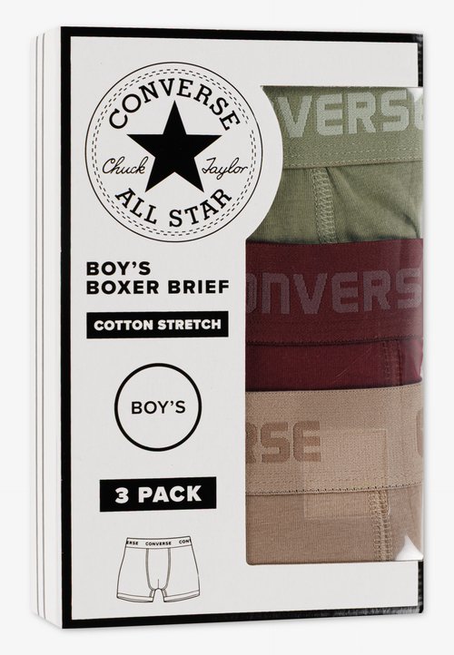 Converse BOYS CLASSIC 3 PACK - Calzoncillos bóxer largos - beige/red/green — photo 3