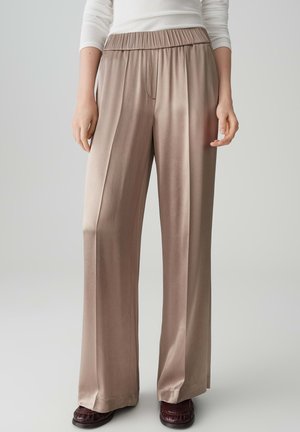 WIDE LEG MUCIA SHINE - Broek - warm taupe