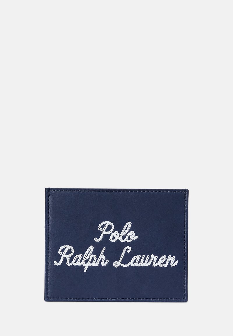 Polo Ralph Lauren EMBROIDERED LEATHER CARD CASE - Lommebok - newport navy