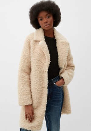 QS MIT REVERSKRAGEN - Manteau classique - beige