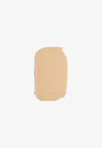Beige liquid foundation swatch with a smooth, creamy texture and slight sheen. Shape is an irregular oval with soft edges.