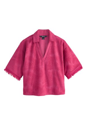 Next, PALM PATTERN - Polo - magenta pink