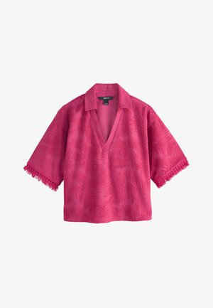 Next, PALM PATTERN - Polo - magenta pink