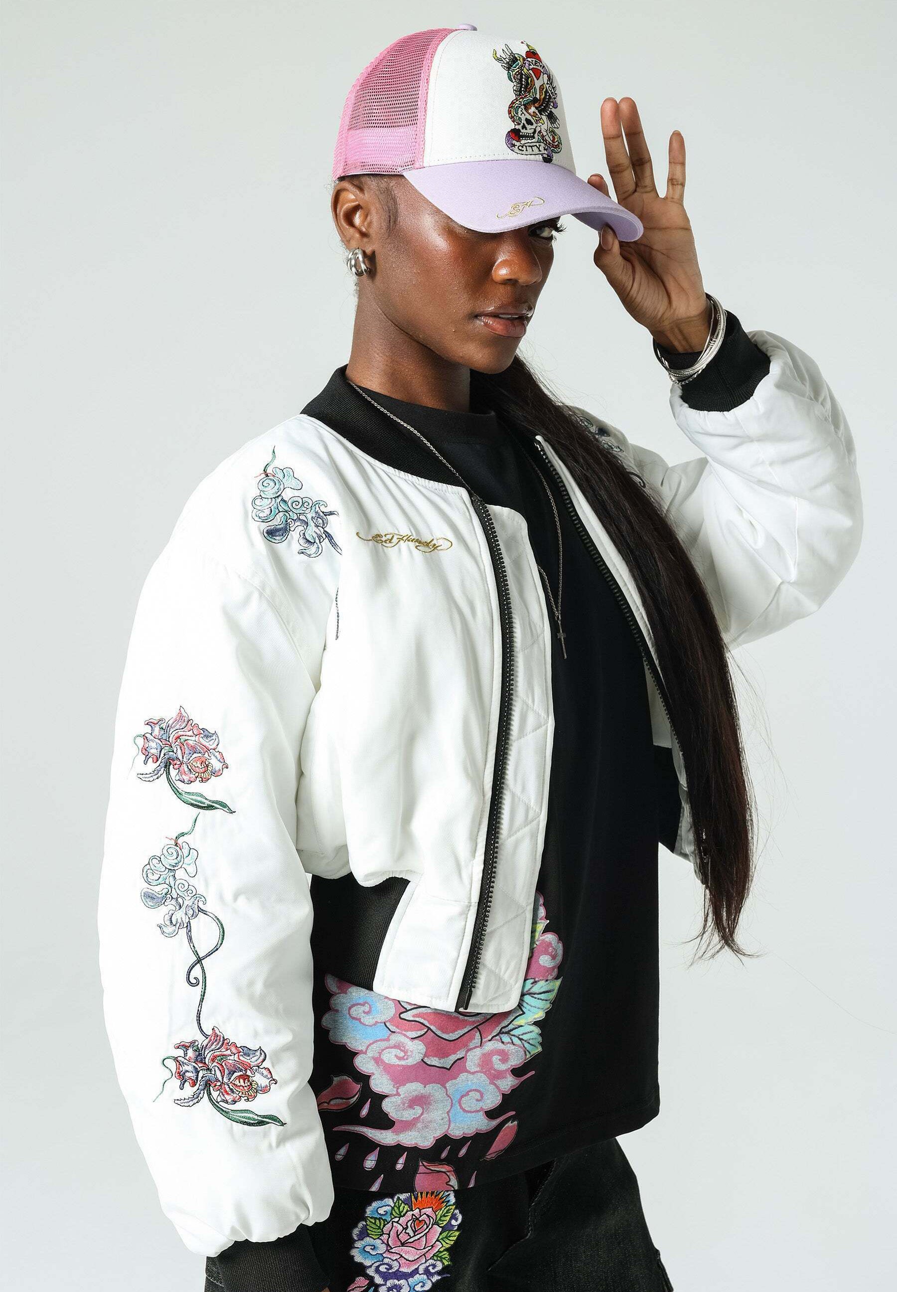 Ed Hardy MYSTIC PANTHER CROPPED - Bomber Jacket - offwhite/off