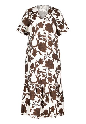 Cartoon, CARTOON MIT VOLANT MIDIKLEID - Robe de jour - weiß braun