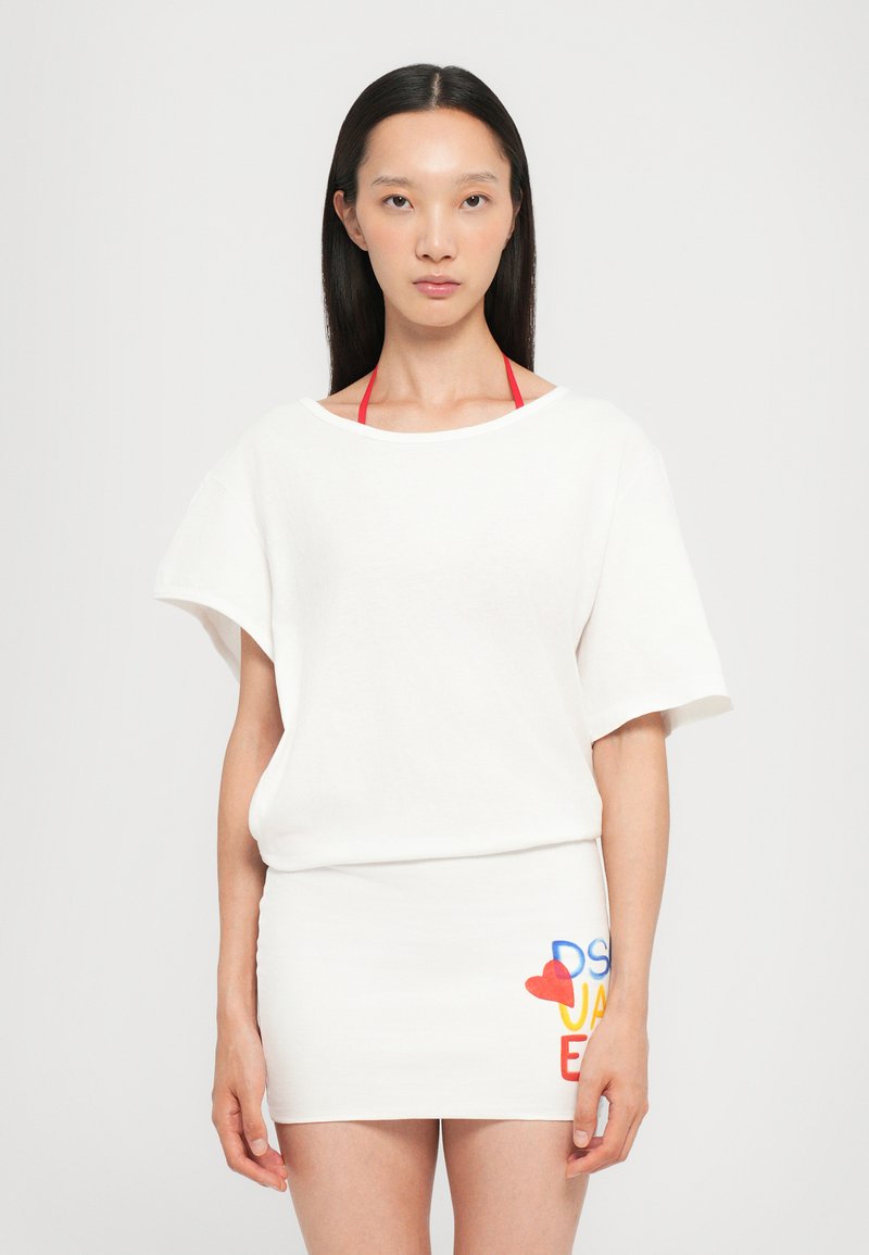 Dsquared2 BREEZY DRESS - Vestito di maglina - white