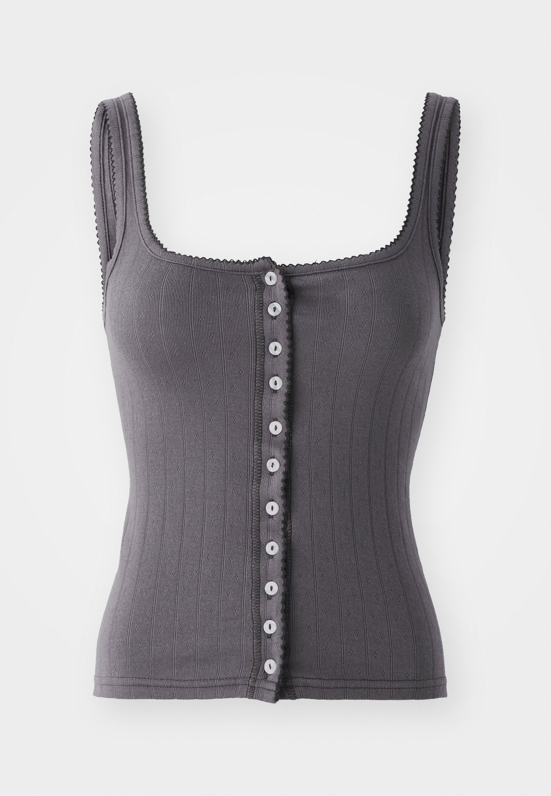 Free People END GAME POINTELLE TANK - Top - volcanic glass