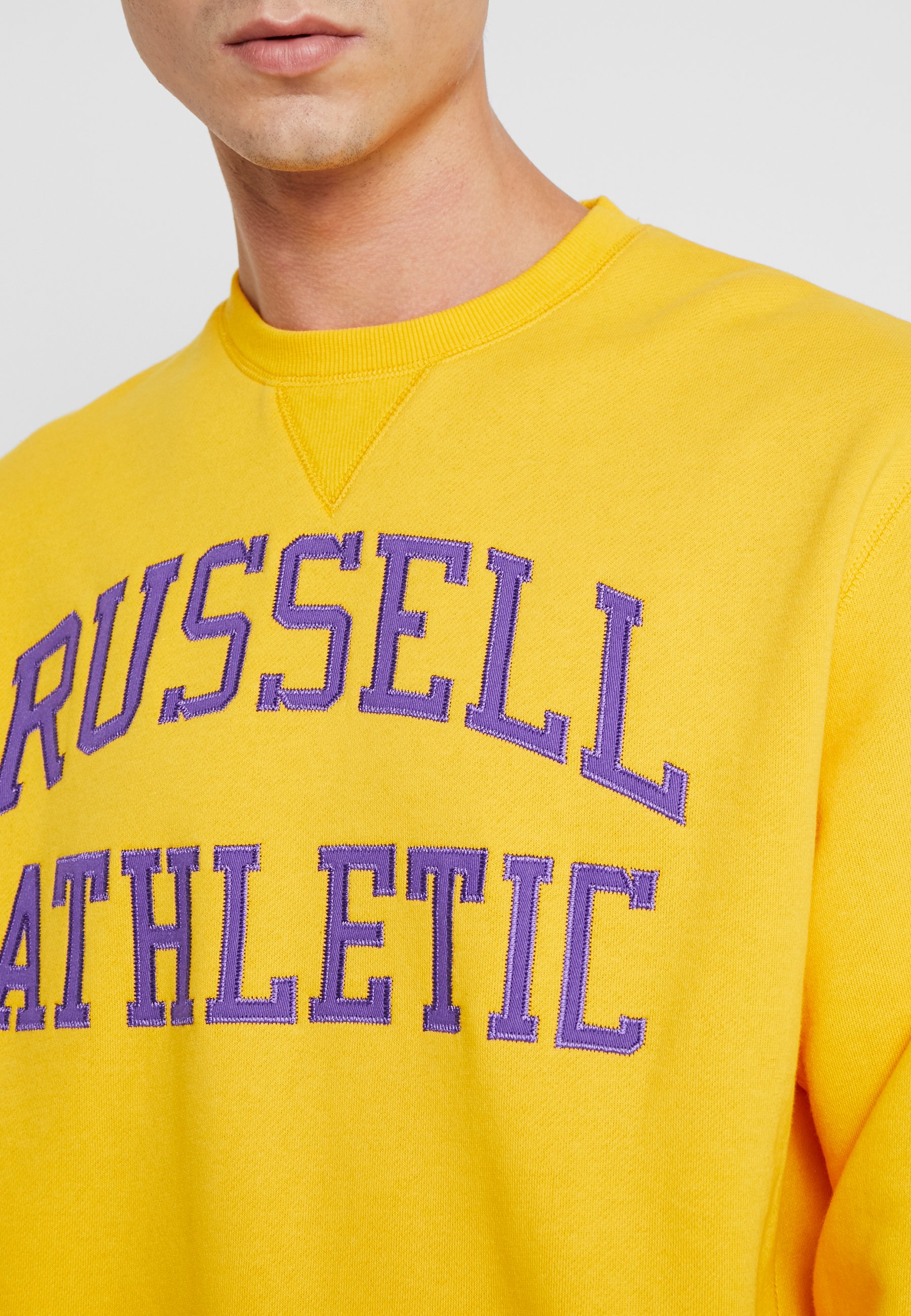 russell athletic yellow sweatshirt