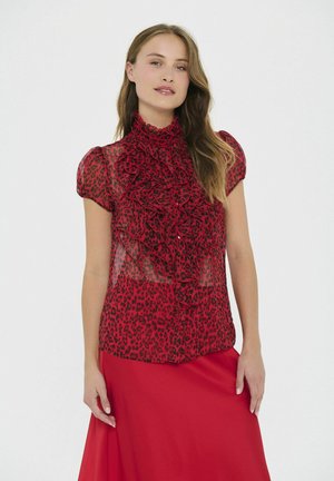 CRINKLE - Skjorta - red reg leopard