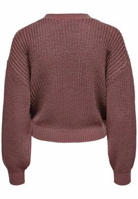 Pletený svetr v barvě zašlé růže, s cropped designem, texturovaným vzorem, širokými rukávy a žebrovaným lemem a manžetami.