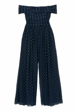 Reiss, REGULAR FIT - MARGO POLKA-DOT BARDOT WIDE-LEG JUMPSUIT . - Mono - navy ivory