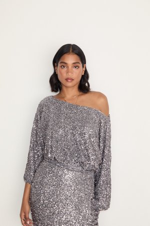 SEQUIN TILLY - Blouse - gun metal
