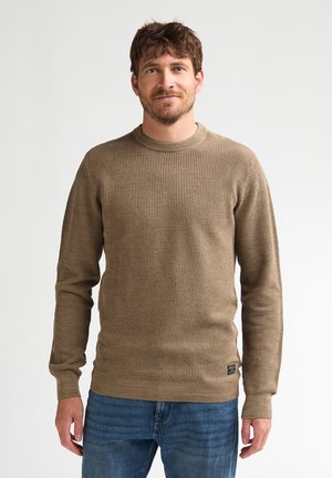 Petrol Industries, TEXTURED COTTON KNIT IRONSTONE - Trui - oak