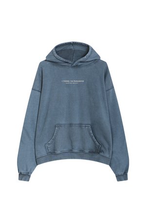 Kaotiko WASHED I'M PARANOID UNISEX - Sweat à capuche - blue