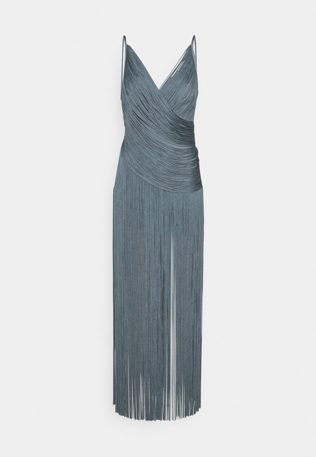 DRAPED FRINGE DEEP GOWN - Robe de cocktail - abalone
