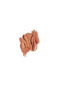 Échantillon de crème maquillage bronze avec une texture lisse et brillante, présentant des variations de reflets cuivrés et dorés sur fond blanc.