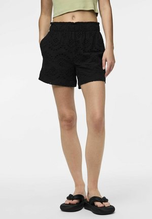 PCVILDE BRODERIE ANGLAISE - Shorts - black