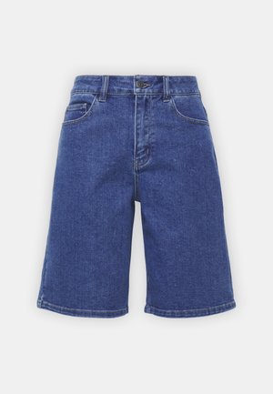 Mørkeblå denimshorts med en klassisk pasform, fem lommer og en ren kant. Fremstillet af slidstærkt denimstof.