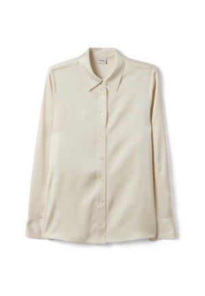 Stefanel, SHIRT WITH CLASSIC COLLAR, REGULAR FIT. - Overhemdblouse - white beige