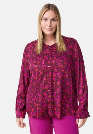 Button-down blouse - bordeaux gemustert
