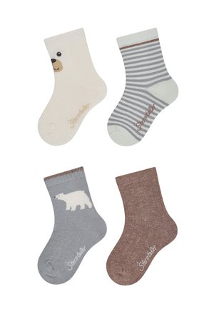 Sterntaler, SOCKEN 4ER PACK EISBÄR, RINGEL, EISBÄR UND RIPPE - Socken - ecru