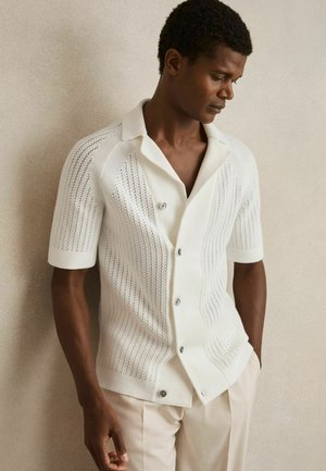 Reiss REGULAR FIT -  TEXTURED CUBAN-COLLAR - Camicia - white