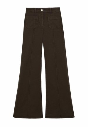 PETITE FIT - SAKURA PATCH-POCKET  - Vaqueros a campana - chocolate brown