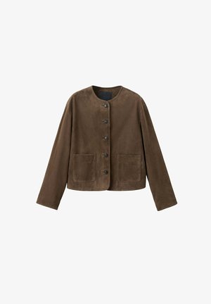 Mango, ADULT - Veste en cuir - khaki