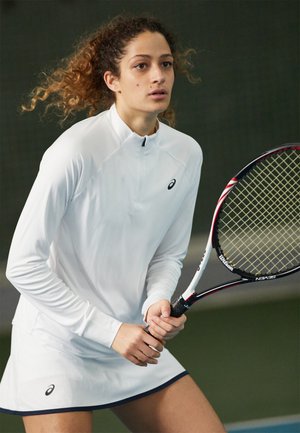 ASICS COURT ZIP - Maglietta a manica lunga - brilliant white