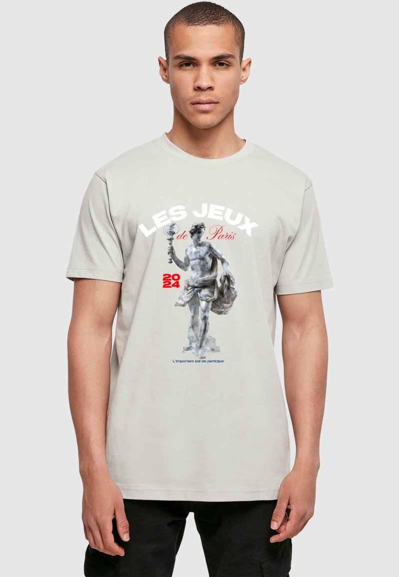 Mister Tee LES JEUX DE PARIS TEE - T-shirt med print - lightasphalt
