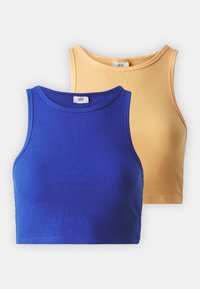 Neselectat, papaya/blue