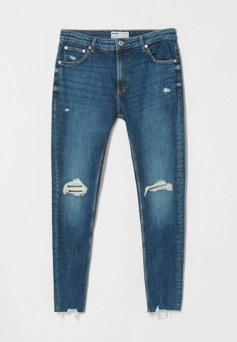 Bershka Slim fit jeans donkerblauw Bershka Slim fit jeans donkerblauw