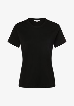 Black short-sleeve t-shirt made of cotton with a round neckline. Smooth texture, standard fit, and no visible patterns or accents.
