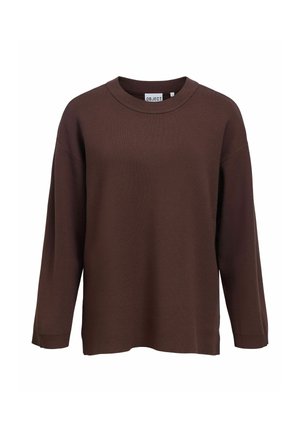 Object, LONG SLEEVED BLOUSE CREW NECK - Svetrík - seal brown