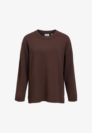 Object, LONG SLEEVED BLOUSE CREW NECK - Džemper - seal brown