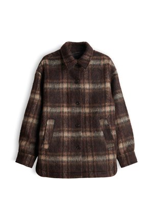 OPUS, LOOSE FIT CHECKED TEXTURE - Summer jacket - light mocca