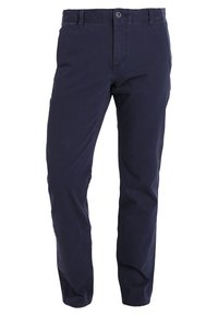 Navyblå bomullsshorts med rak benform, enkel knäppning, framfickor och subtila sömdetaljer.