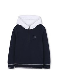 BOSS Kidswear - HALF ZIP - Sweat à capuche - navy Image miniature 1