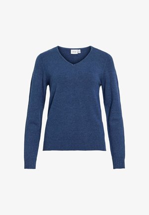 VILA, VIRIL V NECK - Džemper - navy peony
