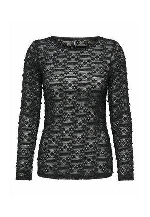 ONLY, ONLPITA L/S LACE TOP CS JRS - Блуза - black
