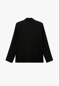 Sort skræddersyet blazer med lange ærmer, knaplapler og knapmanchetter. Glat stof med et rent, enkelt bagdesign.